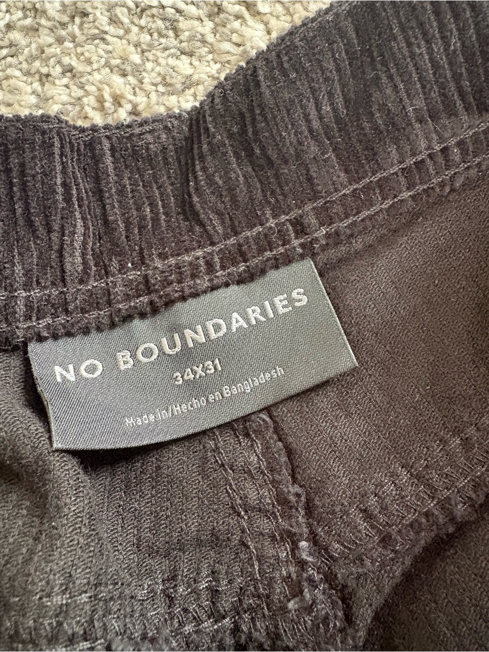 No Boundaries Black Wide-Leg Corduroy Pants - Picture 4 of 8